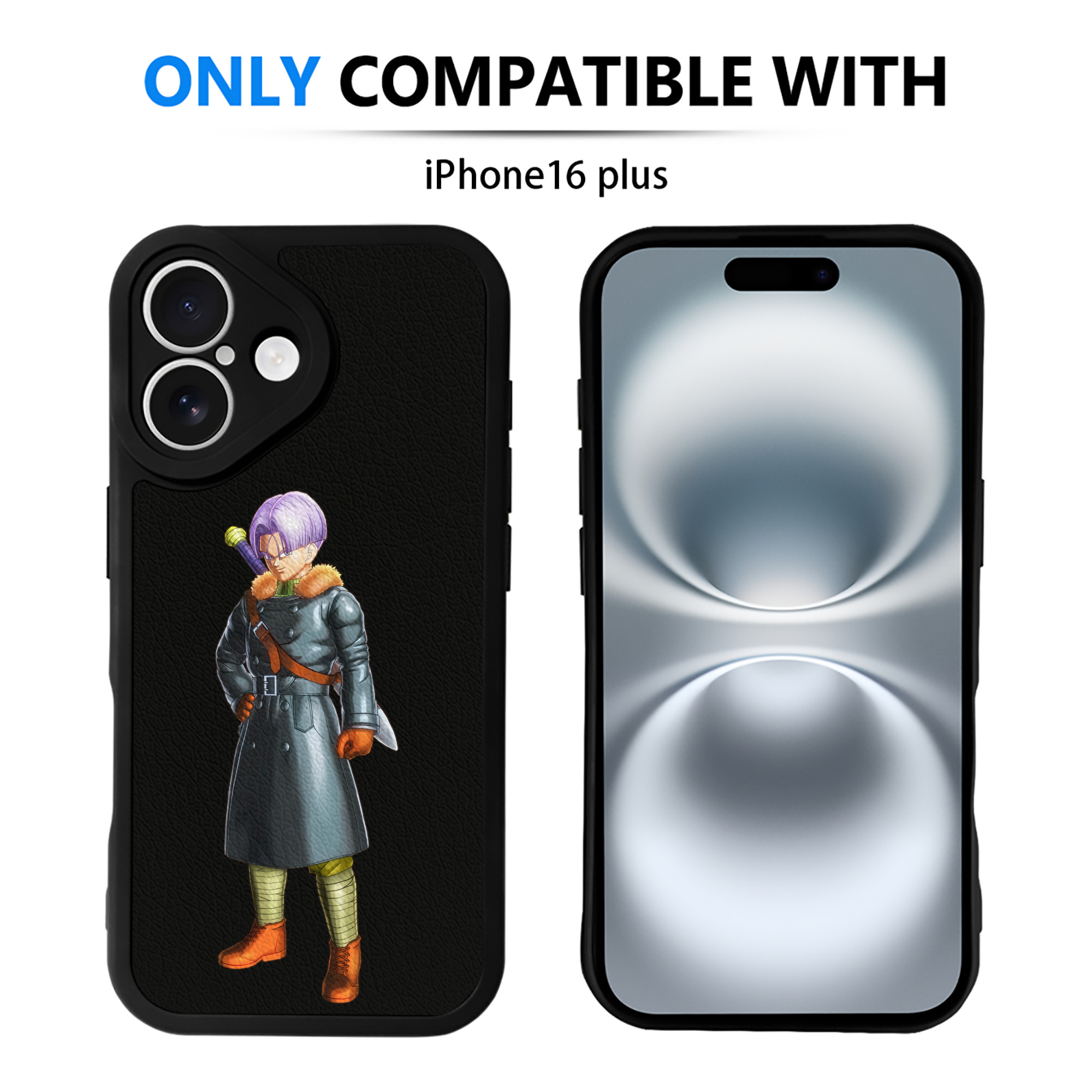 （画像用） ドラゴンボール トランクス（Torankusu）DRAGON BALL Trunks 【iPhone 16シリーズ対応】シリコンスマホケース（レザー調） 材質：シリコン